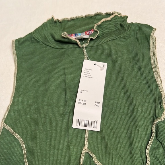 72. NWT URBAN OUTFITTERS DEJA SEAMED GREEN MINI DRESS - Picture 2 of 2